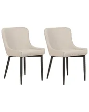 Set di 2 sedie da pranzo EVERLY Beige chiaro_881843
