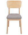  Set of 2 Wooden Dining Chairs Light Wood and Light Grey MINIER_926515