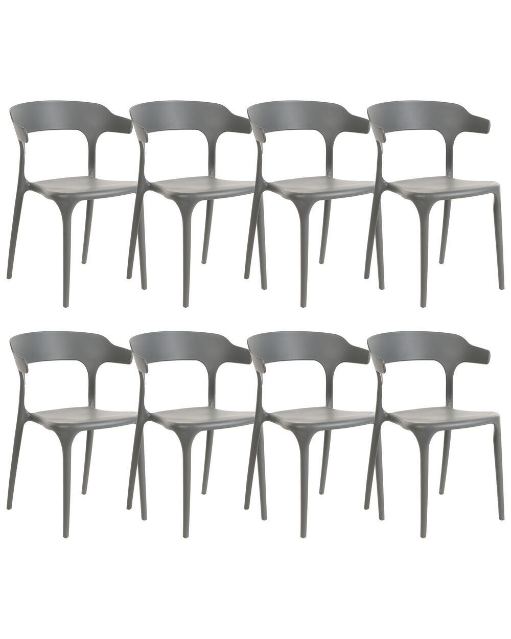 Set de 8 scaune dining GUBBIO Gri