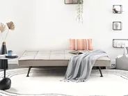 Sofa Bed 3 Seater HASLE Fabric Beige_951992