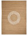 Teppich Jute beige 300 x 400 cm geometrisches Muster Kurzflor BOGAZOREN_885168