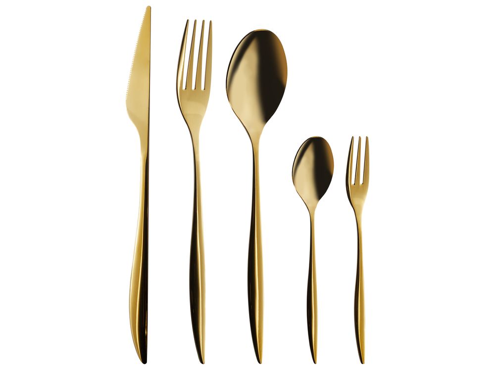 Conjunto de 30 talheres FARFALLE Dourado