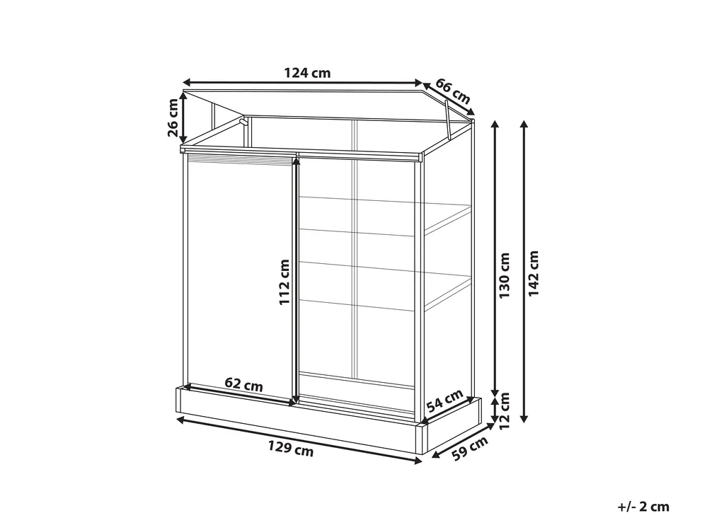Serra da balcone LECCE 129 cm 59 cm Argento_1005534