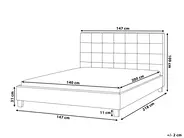 Cama Tecido LA ROCHELLE 140 x 200 cm Cinzento escuro_742093