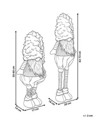 Kétdarabos karácsonyi dekoráció szett SAARIOINEN 50-60/62-72 cm Gnóm Piros/zöld_1179917