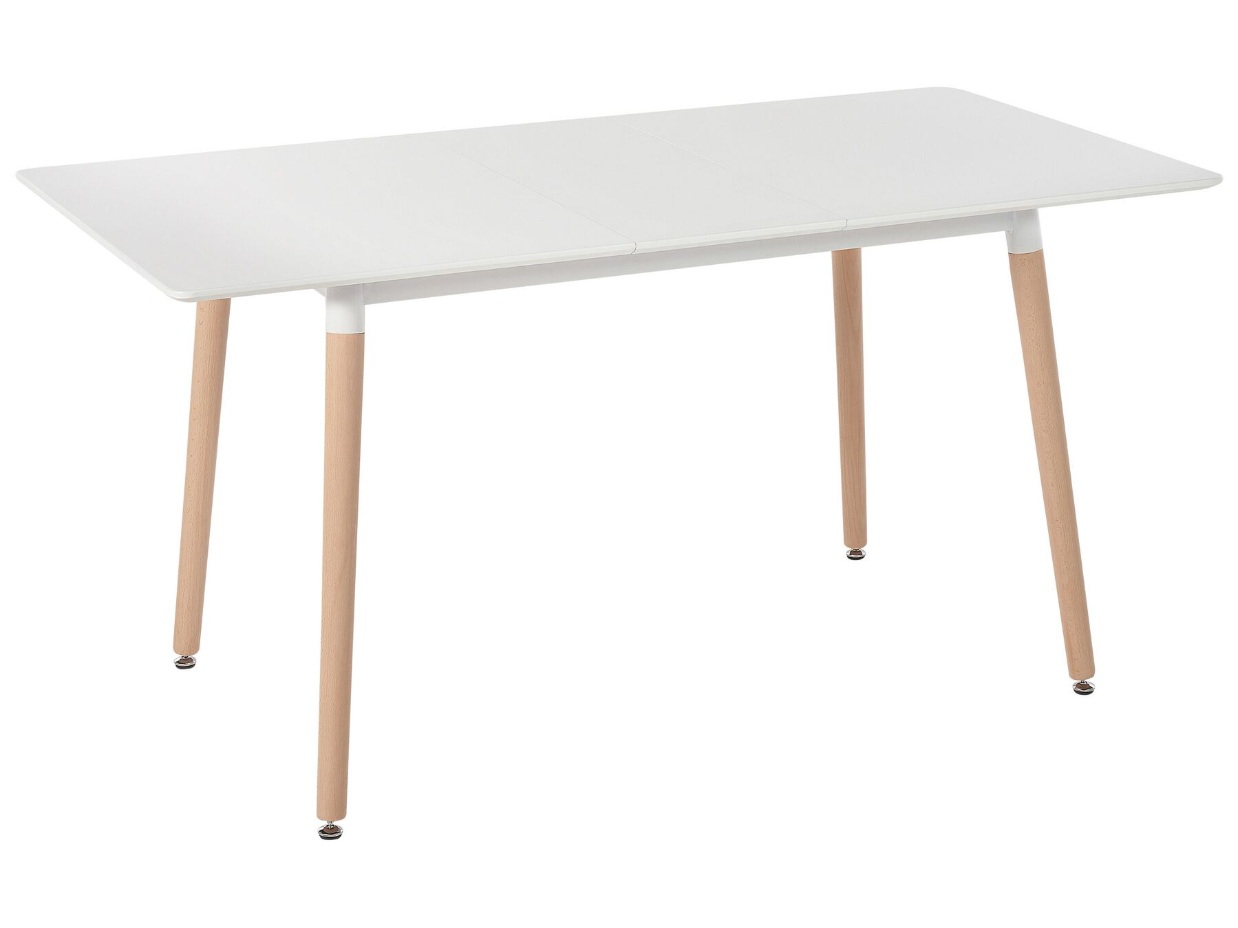 Mesa de comedor extensible blanco/madera clara 120/150 x 80 cm MIRABEL_820891
