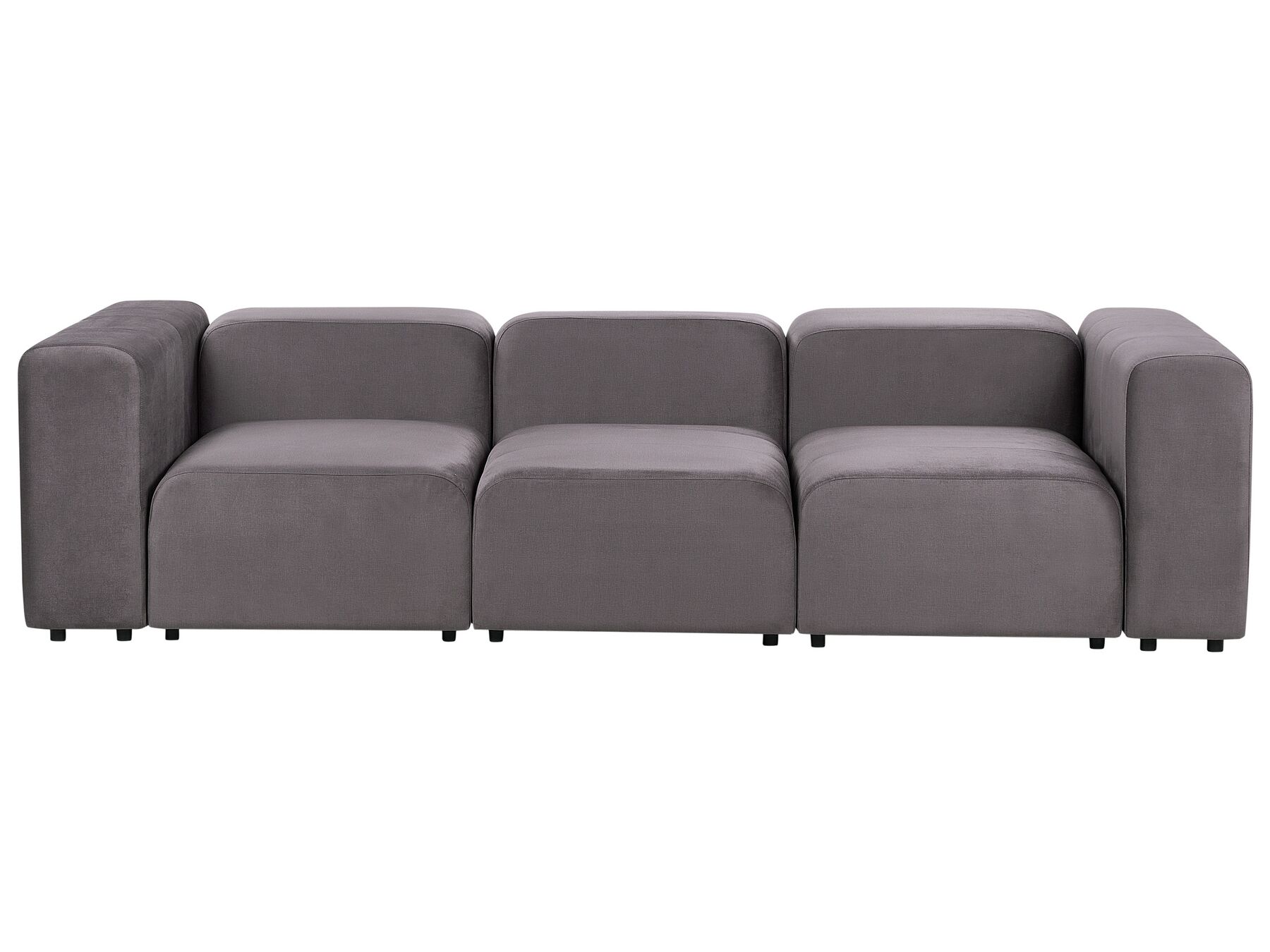 3 Seater Modular Velvet Sofa Dark Grey FALSTERBO_919338