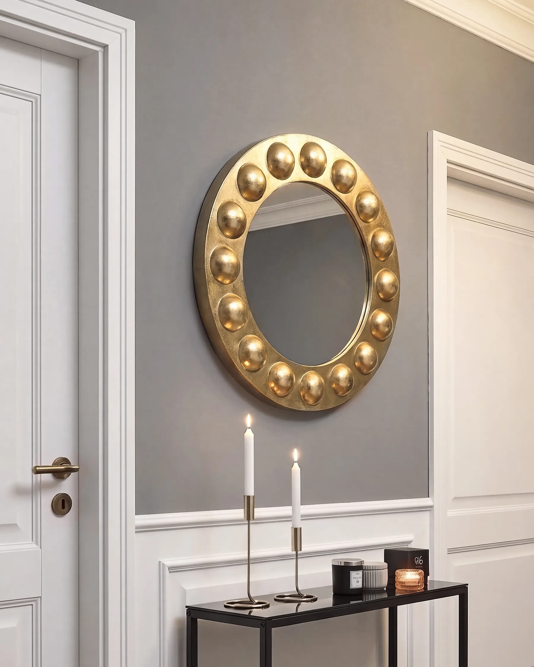 Wall Mirror ANHELO 63 cm 63 cm Glass Gold_1182533