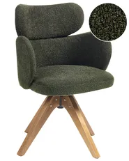 Dining Chair Swivel MARCY Boucle Dark Green_1020162
