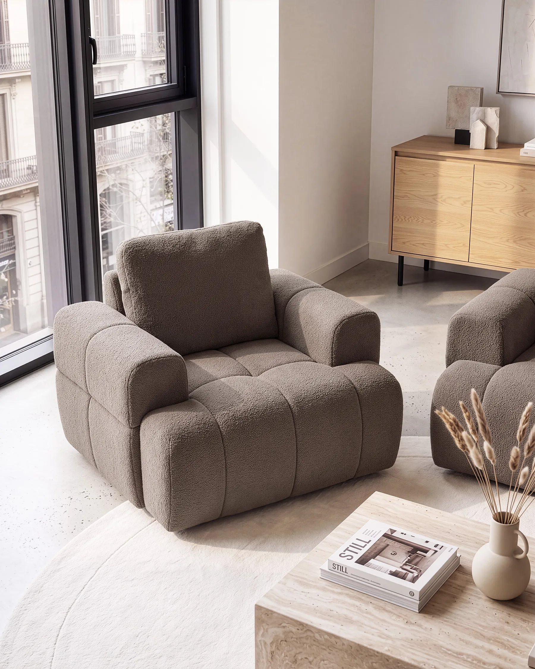 Armchair NARILLA Boucle Taupe_1161485