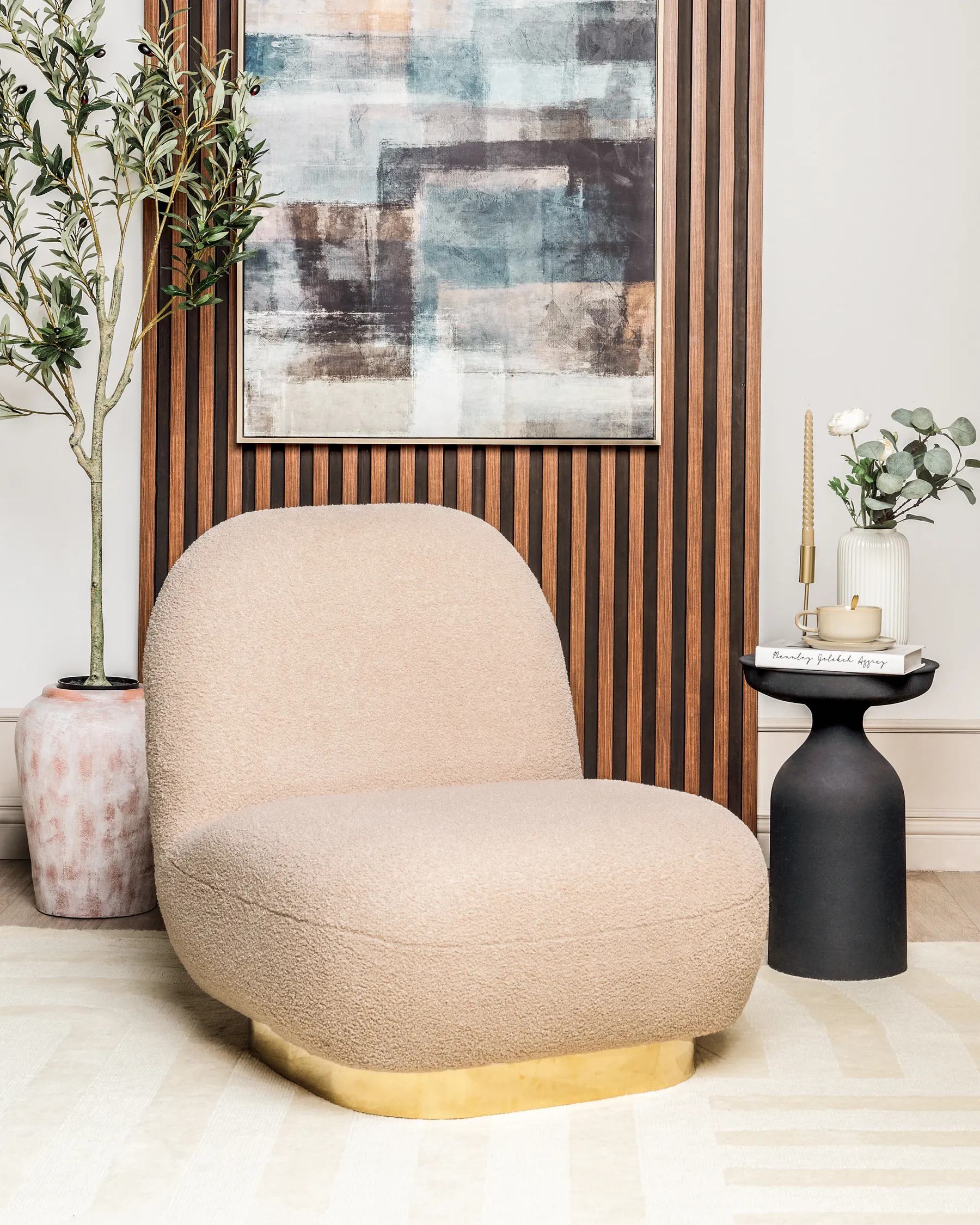 Poltrona LOVIISA Bouclé Beige_899142