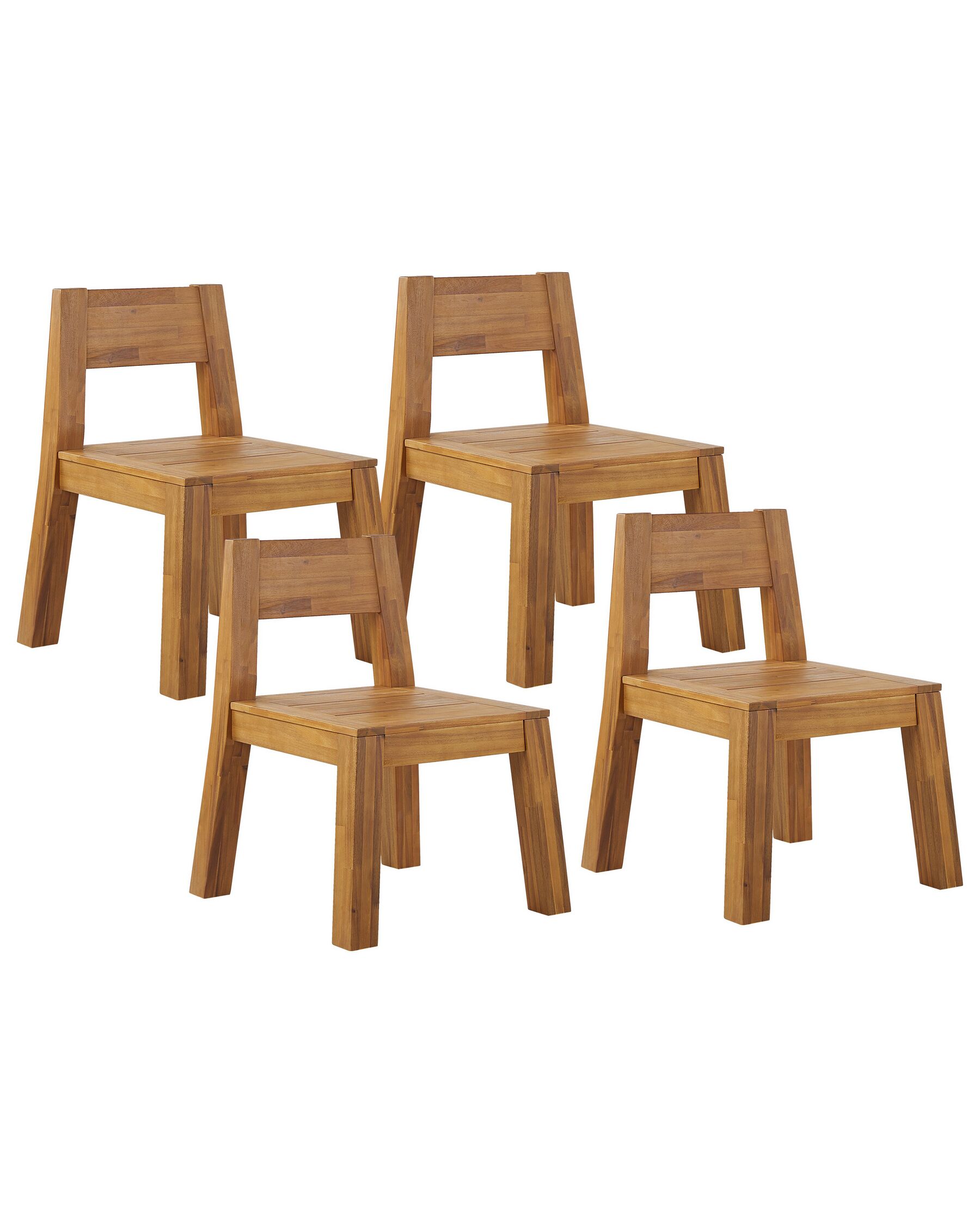 Conjunto de 4 sillas de madera de acacia clara LIVORNO_826022
