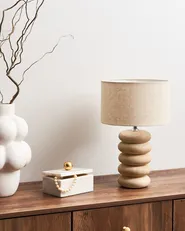 Table Lamp BETWA Mango Wood Light Brown_985936