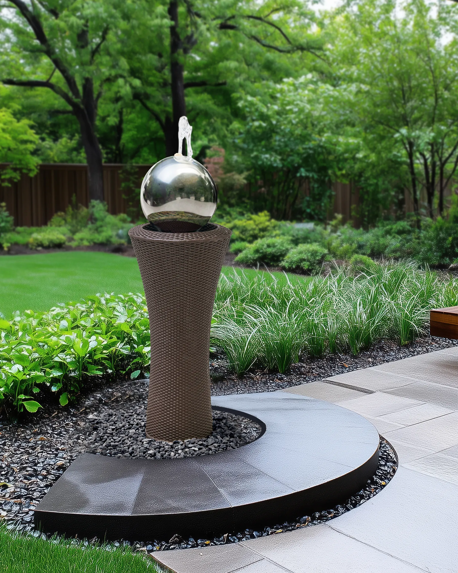 Fontana da giardino LED ZENYATTA Marrone_962554