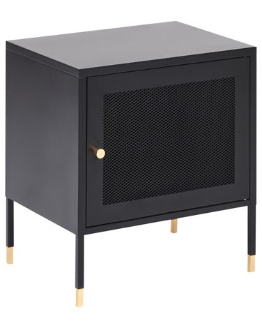 Sauder Wand-Nachttisch – Metall, Schwarz, 45x13x46 Cm, Klappbares Regal, Platzsparend, Keine Montage