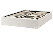 Bett mit Stauraum ohne Kopfteil DINAN Bouclé Cremeweiß 120 x 200 cm_1188202