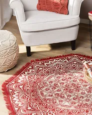 Rug MEZITILI Red ø 120 cm Cotton_756582