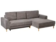 Corner Sofa Bed 3 Seater NUBORG with Storage Chenille Taupe Left Hand_1017466