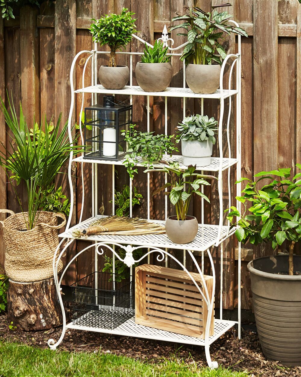 Shelving Unit PAVONA 94 cm 170 cm Metal Light Beige