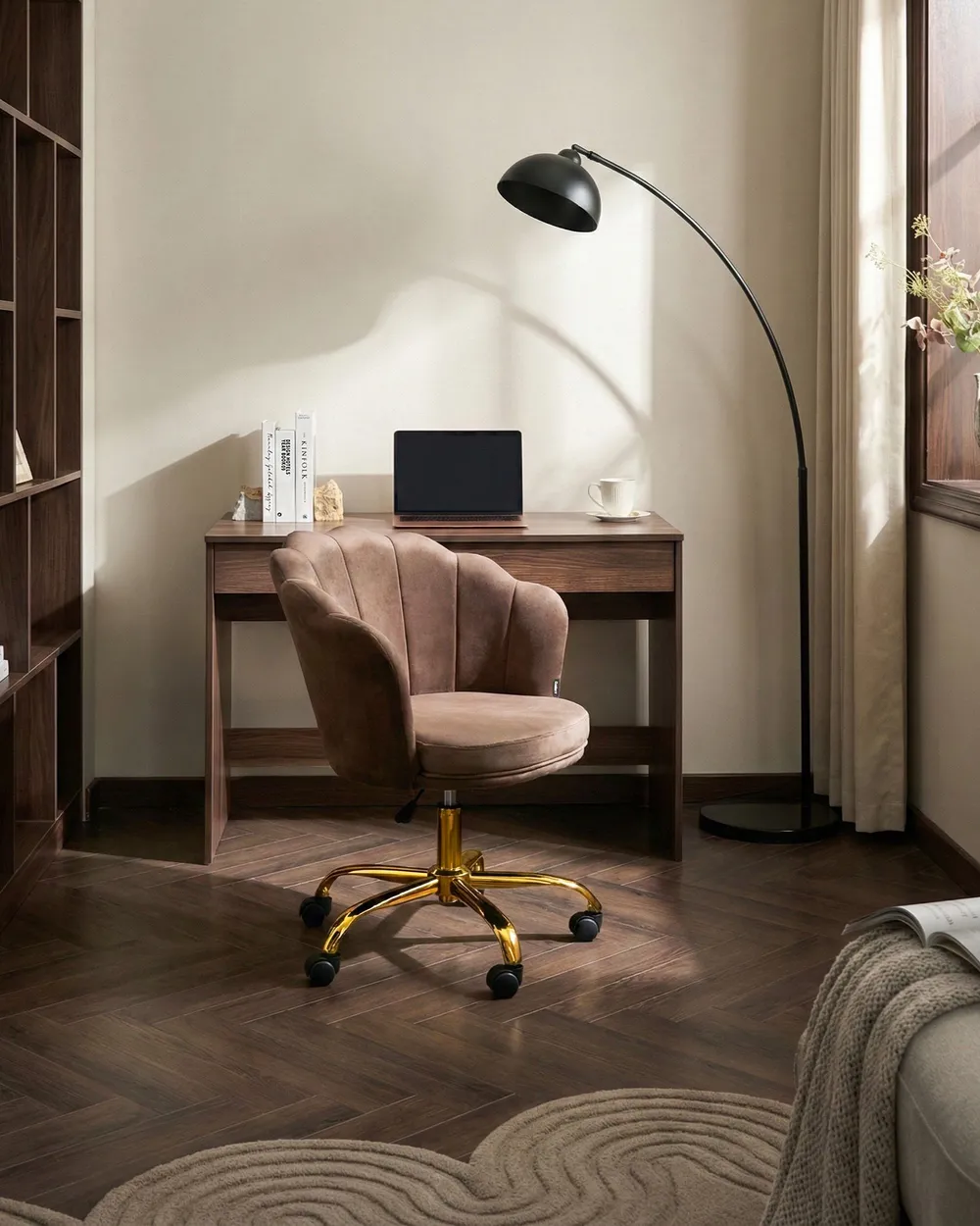 Desk Chair MONTICELLO Velvet Brown_1065725