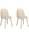 Set of 2 Dining Chairs ANKENY Faux Leather Beige