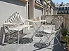 Bistro Set with Bench PAVIA Metal Off-White