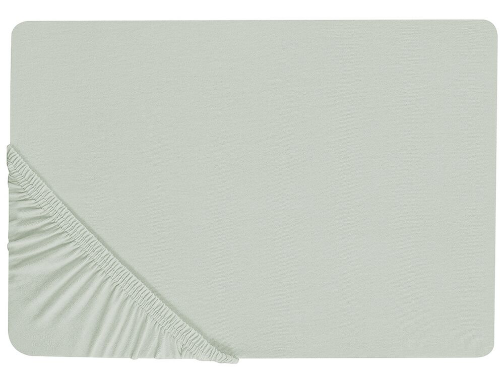 Fitted Sheet JANBU 180 x 200 cm Cotton Light Green