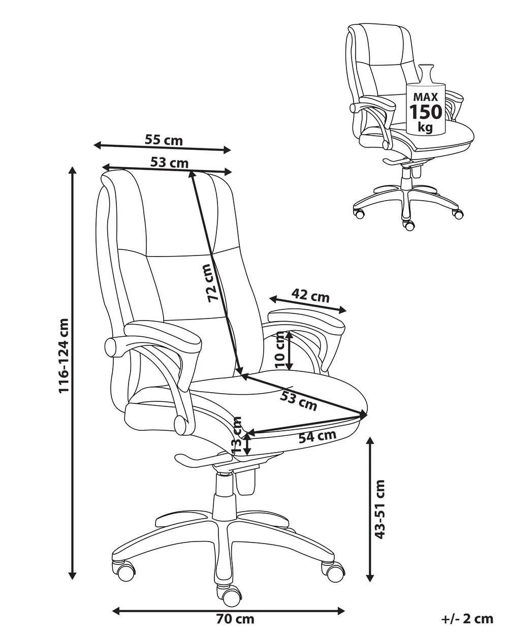 Executive Chair MAGNUS Linen Brown_1071101