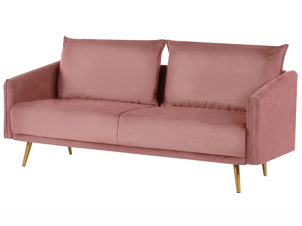 Divano 3 posti MAURA Velluto Rosa_789452