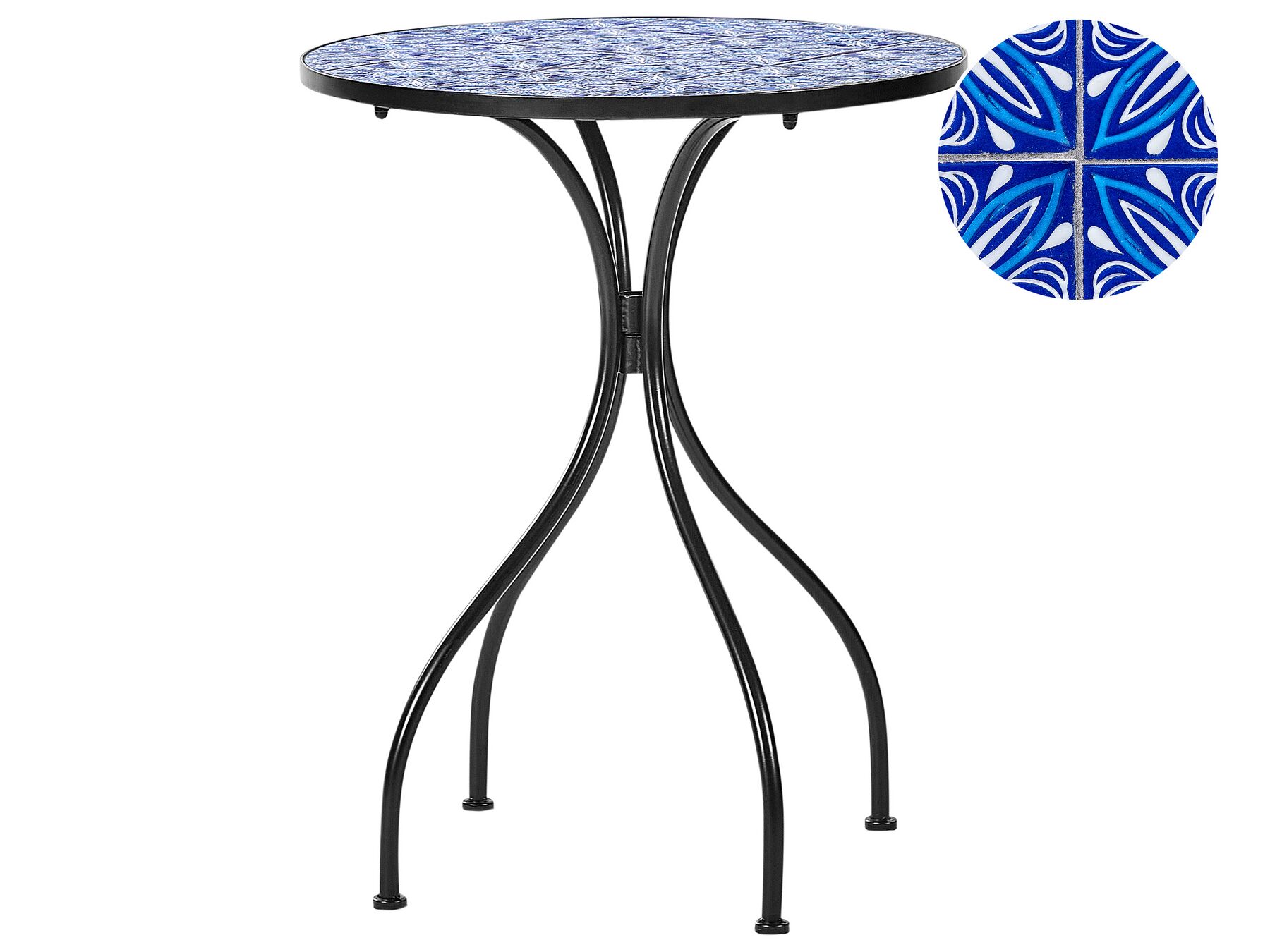 Záhradný kovový stolík ø 60 cm čierny CIGLIANO_919860