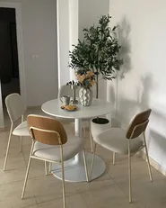 Zestaw 4 krzeseł do jadalni RILEY Złamana biel_1154665