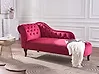 Left-Hand Chaise Longue NIMES Velvet Burgundy