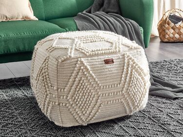 Wool Pouffe Beige CHOIM