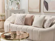Set of 2 Decorative Cushions VERBENA 45 x 45 cm Cotton Pink Geometric Pattern_1079585