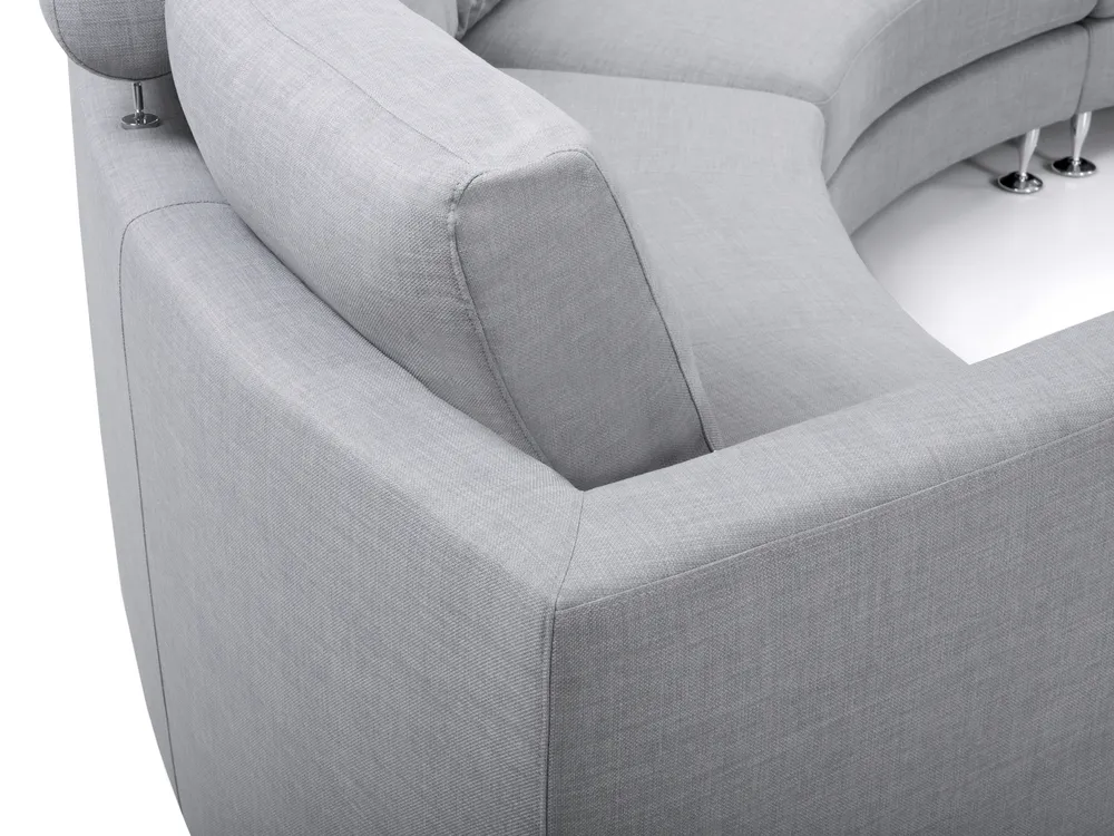Curved Sofa 7 Seater ROTUNDE Fabric Light Grey_709300