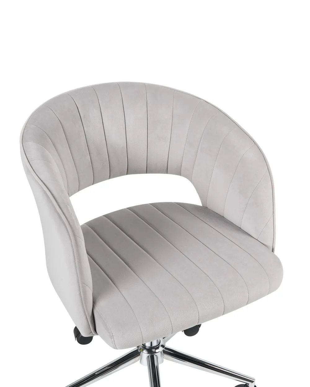 Desk Chair KATONAH Velvet Light Grey - Main Image