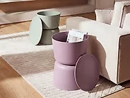 Set of 2 Side Tables with Storage ATACAMA 32/40 cm 32/40 cm Purple Green_1172133
