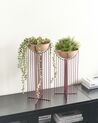 Set of 2 Metal Plant Pot Stands Pink FICARIA_933783