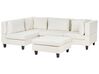 4 Seater Right Hand Modular Fabric Corner Sofa with Ottoman White UNSTAD _925125