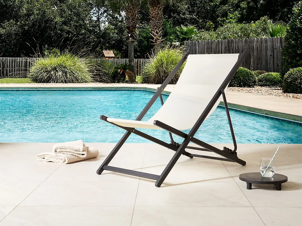 Sedia a sdraio pieghevole LOCRI II Metallo Beige chiaro_1171983