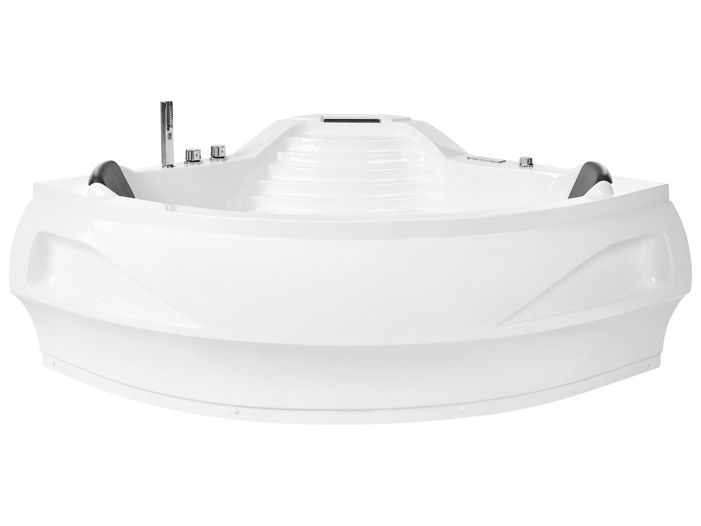 Banheira de hidromassagem de canto com LED MONACO 2100 x 1450 mm Com altifalante Bluetooth integrado Branco