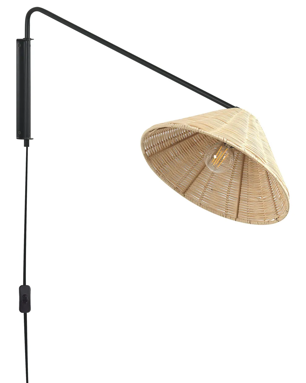 Wall Lamp PALENA Adjustable Rattan Natural