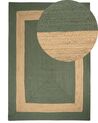 Teppich Jute grün / beige 160 x 230 cm geometrisches Muster Kurzflor KARAKUYU_903903