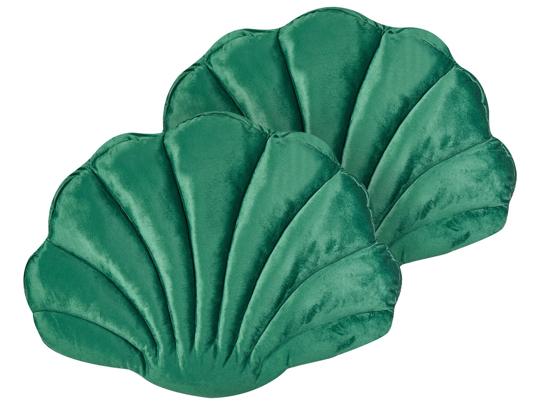 Sierkussen set van 2 schelpenvorm groen 47 x 35 cm CONSOLIDA_889212