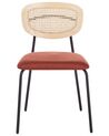Conjunto de 2 sillas de comedor de tela naranja MAYETTA_925920