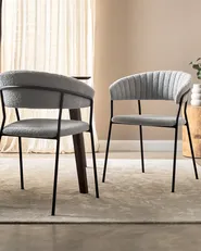 Set di 2 sedie da pranzo MARIPOSA Bouclé Grigio_884689