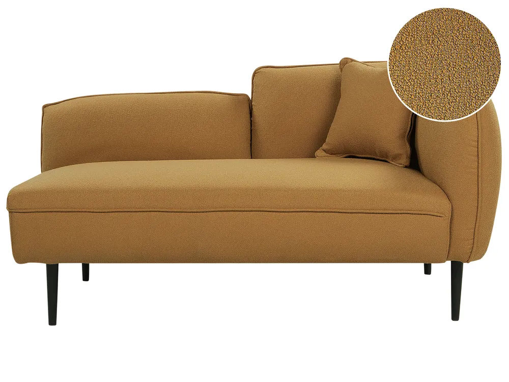Right-Hand Chaise Longue CHEVANNES Boucle Mustard