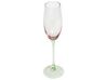 Sada 4 úzkych pohárov na šampanské 200 ml ružovo-zelená DIOPSIDE_912623