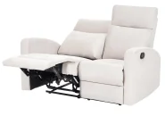 Manual Recliner Sofa 2 Seater VERDAL with Footrest Velvet Beige_1081124