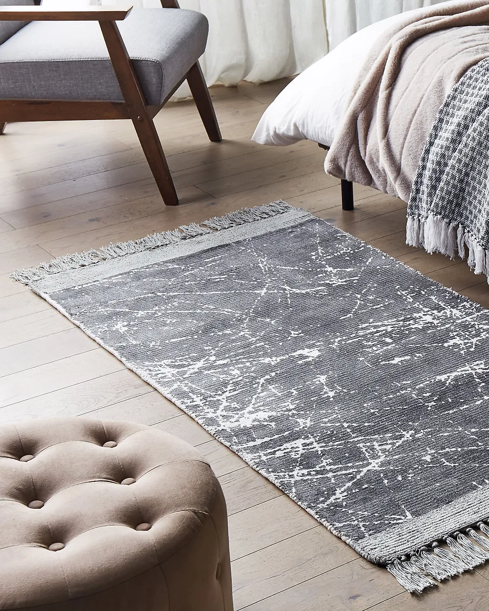 Tappeto HANLI Grigio 80 x 150 cm Viscosa_1179056